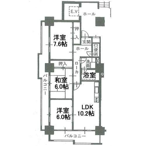 Floor plan. 3LDK, Price 12.3 million yen, Occupied area 69.43 sq m , Balcony area 20.1 sq m