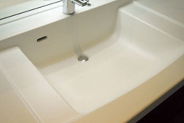Bathing-wash room.  [Square bowl vanity] Stylish Square bowl eliminates the seam of the counter and wash bowl has been adopted (same specifications)