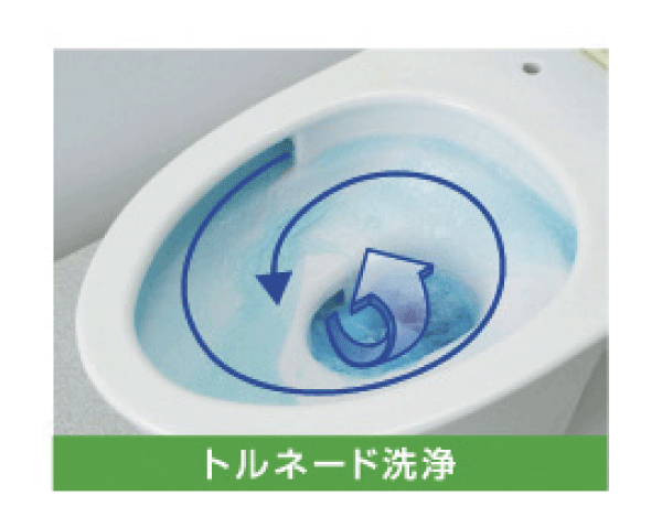 Toilet.  [Borderless shape tornado cleaning] In addition to the persistent dirt firmly efficiently drop tornado cleaning function, Smooth shape who lost the edge of care and hard to was the toilet bowl has been adopted (same specifications)