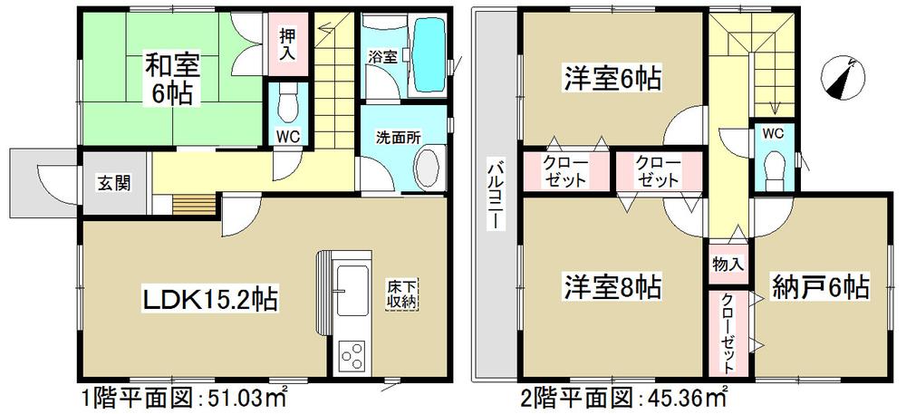 Floor plan. (1 Building), Price 27,900,000 yen, 3LDK+S, Land area 115.45 sq m , Building area 96.39 sq m