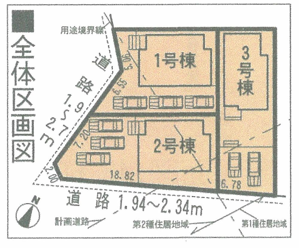 The entire compartment Figure.  ◆ Parking 3 units can be ◆ Meitetsu Nagoya Main Line "Ushida" 6-minute walk to the station! Commuting convenient! Wide south balcony ◆ Rich with storage closet ◆ 