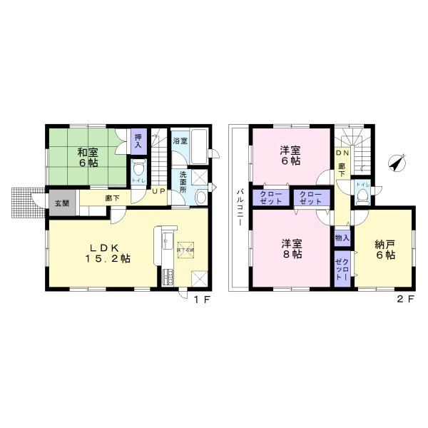 Floor plan. (1 Building), Price 27,900,000 yen, 4LDK, Land area 115.45 sq m , Building area 96.39 sq m