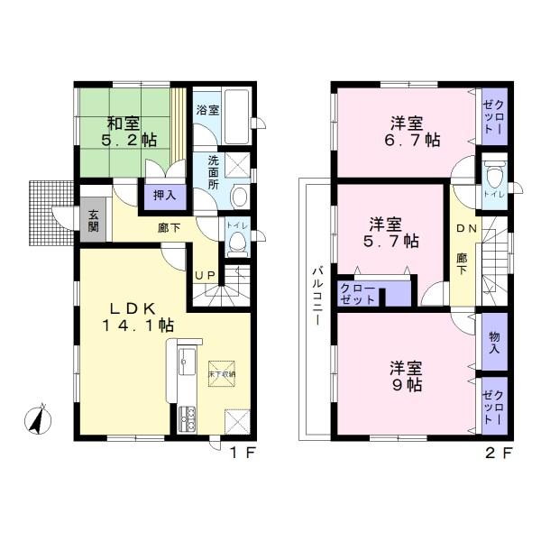 Floor plan. (Building 2), Price 25,900,000 yen, 4LDK, Land area 133.55 sq m , Building area 97.19 sq m