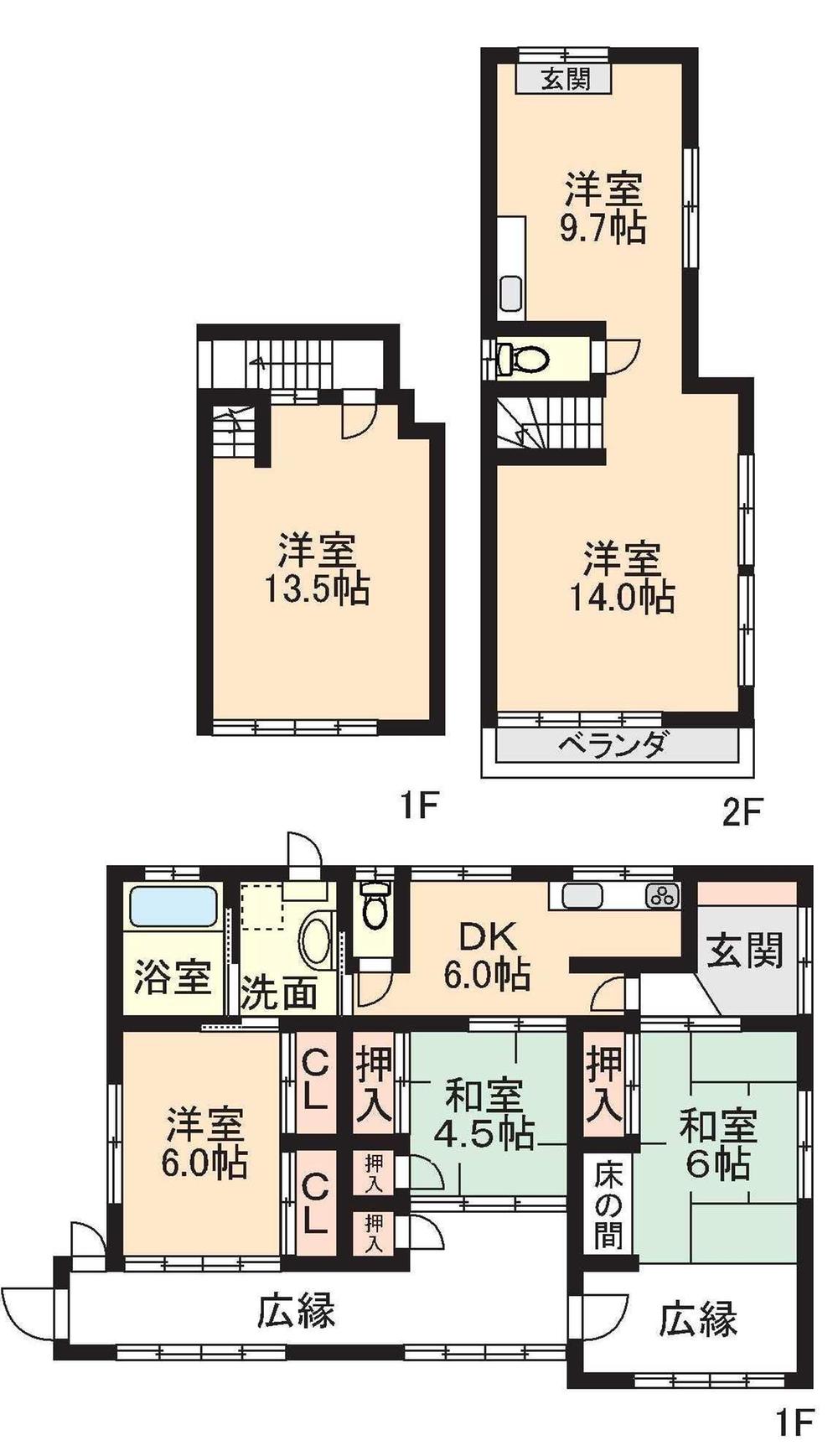 Floor plan. 12.8 million yen, 6DK + S (storeroom), Land area 363.63 sq m , Building area 78.71 sq m