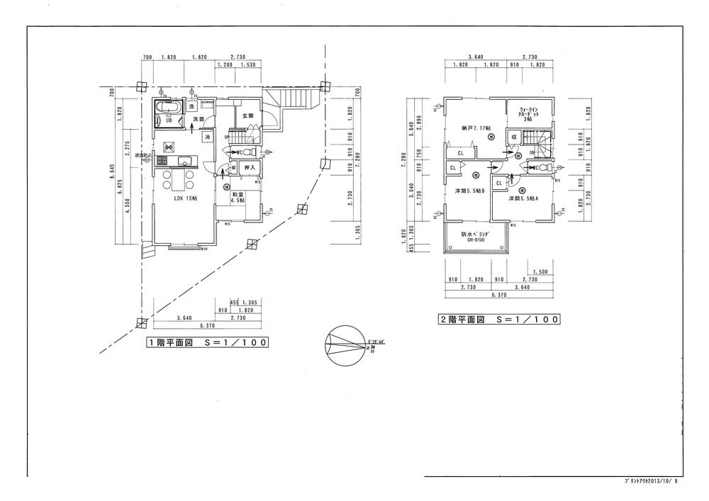 Floor plan. (Original chome A corner lot), Price 31,110,000 yen, 4LDK+S, Land area 109.21 sq m , Building area 97.73 sq m