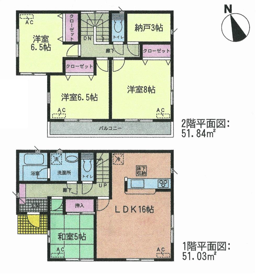 Floor plan. (3 Building), Price 22,900,000 yen, 4LDK+S, Land area 156.74 sq m , Building area 102.87 sq m