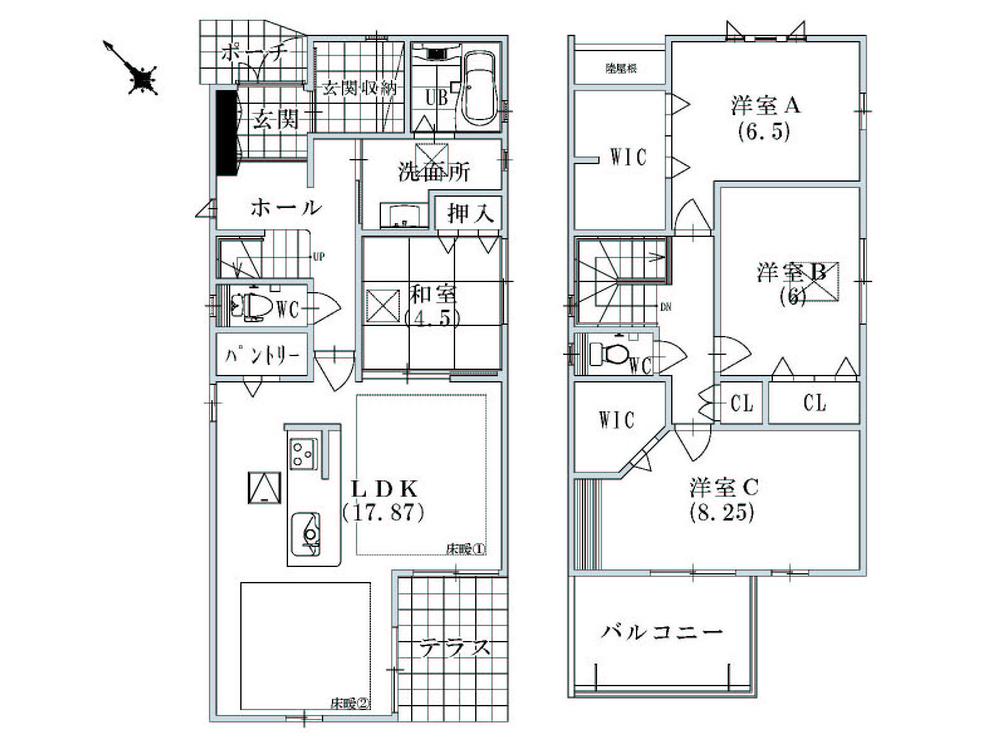 Floor plan. (No. 1 point), Price 34,900,000 yen, 4LDK, Land area 122.32 sq m , Building area 115.31 sq m