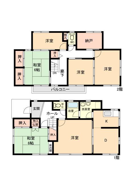 Floor plan. 18.9 million yen, 6DK + S (storeroom), Land area 227.64 sq m , Building area 132.16 sq m