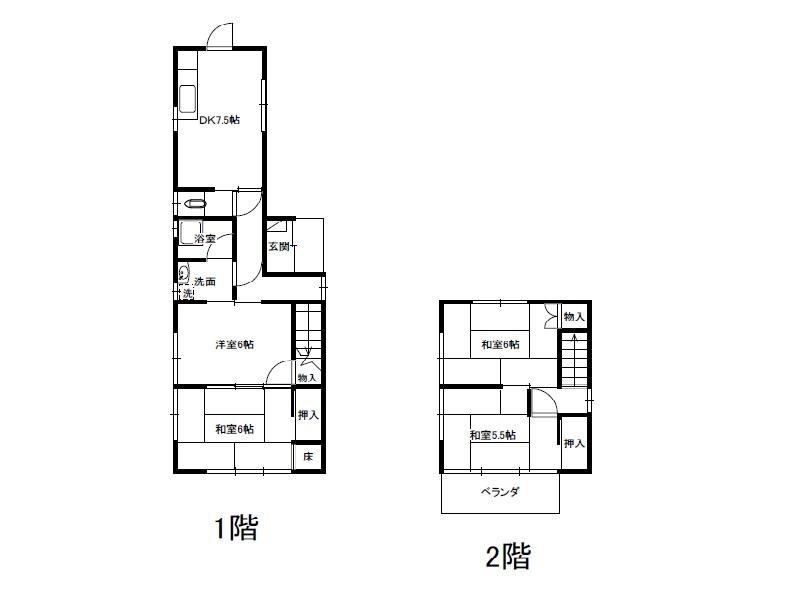 Floor plan. 13.5 million yen, 4DK, Land area 143.08 sq m , Building area 75.46 sq m