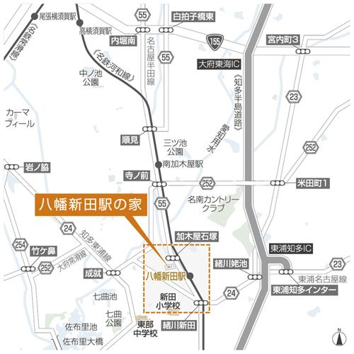 Local guide map. Wide-area view