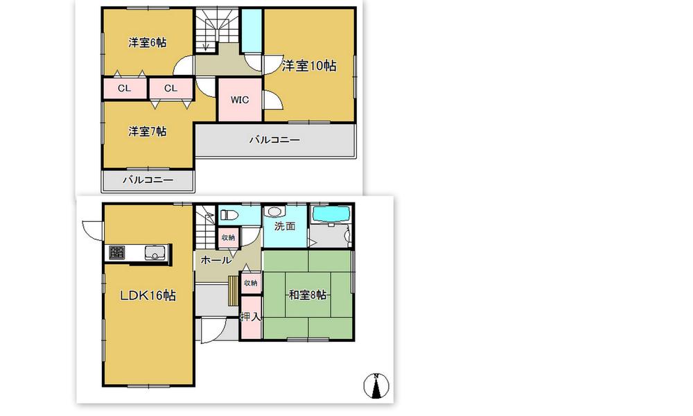 Floor plan. (North Tatsumigaoka), Price 35 million yen (planned), 4LDK, Land area 158.23 sq m , Building area 115 sq m