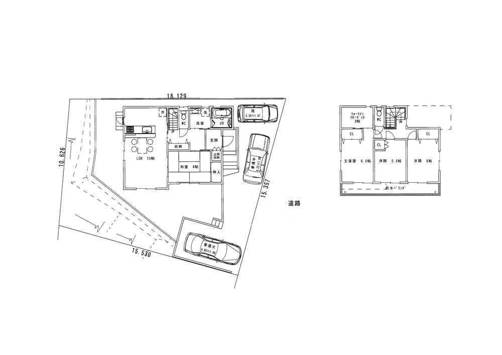 Building plan example (floor plan). Building plan example 4LDK + 2S, Land price 10,390,000 yen, Land area 166.75 sq m , Building price 22,200,000 yen, Building area 104.34 sq m