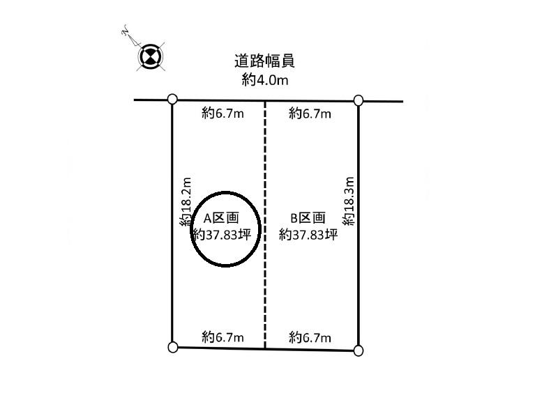 Compartment figure. Land price 12,880,000 yen, Land area 125.07 sq m A compartment