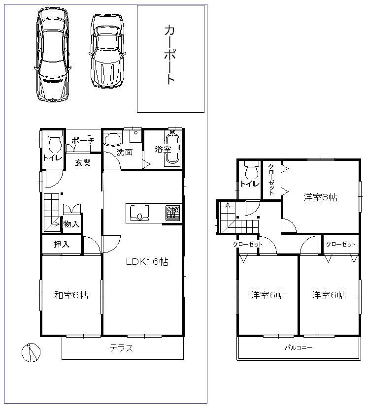 Floor plan. 30,900,000 yen, 4LDK, Land area 152 sq m , Building area 102.68 sq m