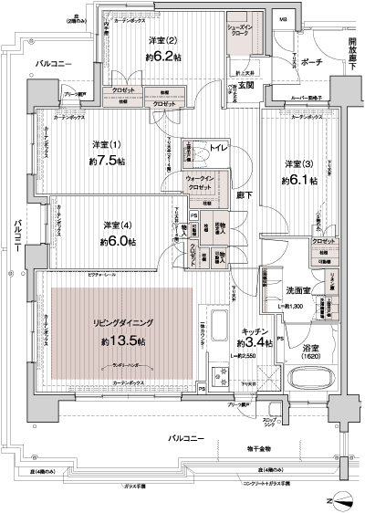 Floor: 4LDK, occupied area: 97.14 sq m, Price: 27.7 million yen