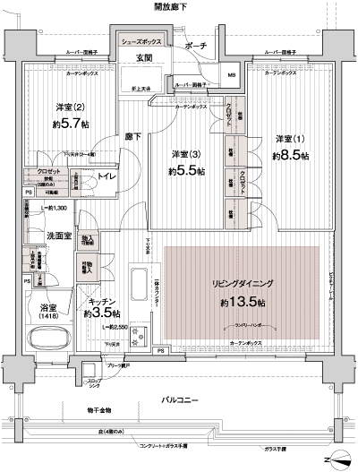 Floor: 3LDK, occupied area: 82.15 sq m, Price: 23.6 million yen
