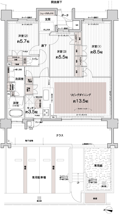 Floor: 3LDK, occupied area: 82.15 sq m, Price: 23.7 million yen