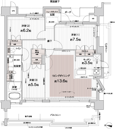 Floor: 3LDK, occupied area: 82.15 sq m, Price: 23.8 million yen
