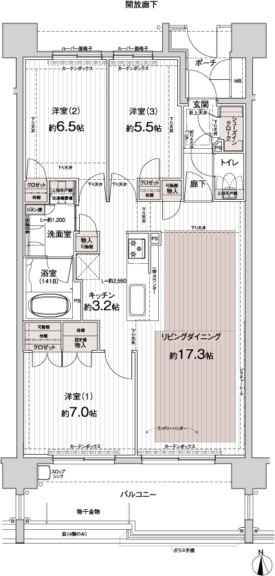 Floor: 3LDK, occupied area: 81.38 sq m, Price: 24,200,000 yen ~ 26,100,000 yen
