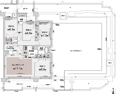 Floor: 4LDK, occupied area: 105.48 sq m, Price: 42.9 million yen