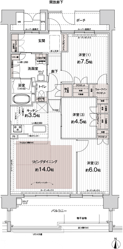 Floor: 3LDK, occupied area: 83.52 sq m, Price: 24.5 million yen ・ 25,400,000 yen