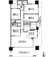 Floor: 4LDK, occupied area: 88.68 sq m, Price: 27.7 million yen