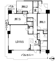 Floor: 3LDK, occupied area: 97.14 sq m, Price: 28.4 million yen