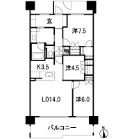 Floor: 3LDK, occupied area: 83.52 sq m, Price: 24.5 million yen ・ 25,400,000 yen