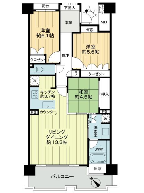 Floor plan. 3LDK, Price 17,900,000 yen, Footprint 79.6 sq m , Balcony area 10.73 sq m 2013 October shooting