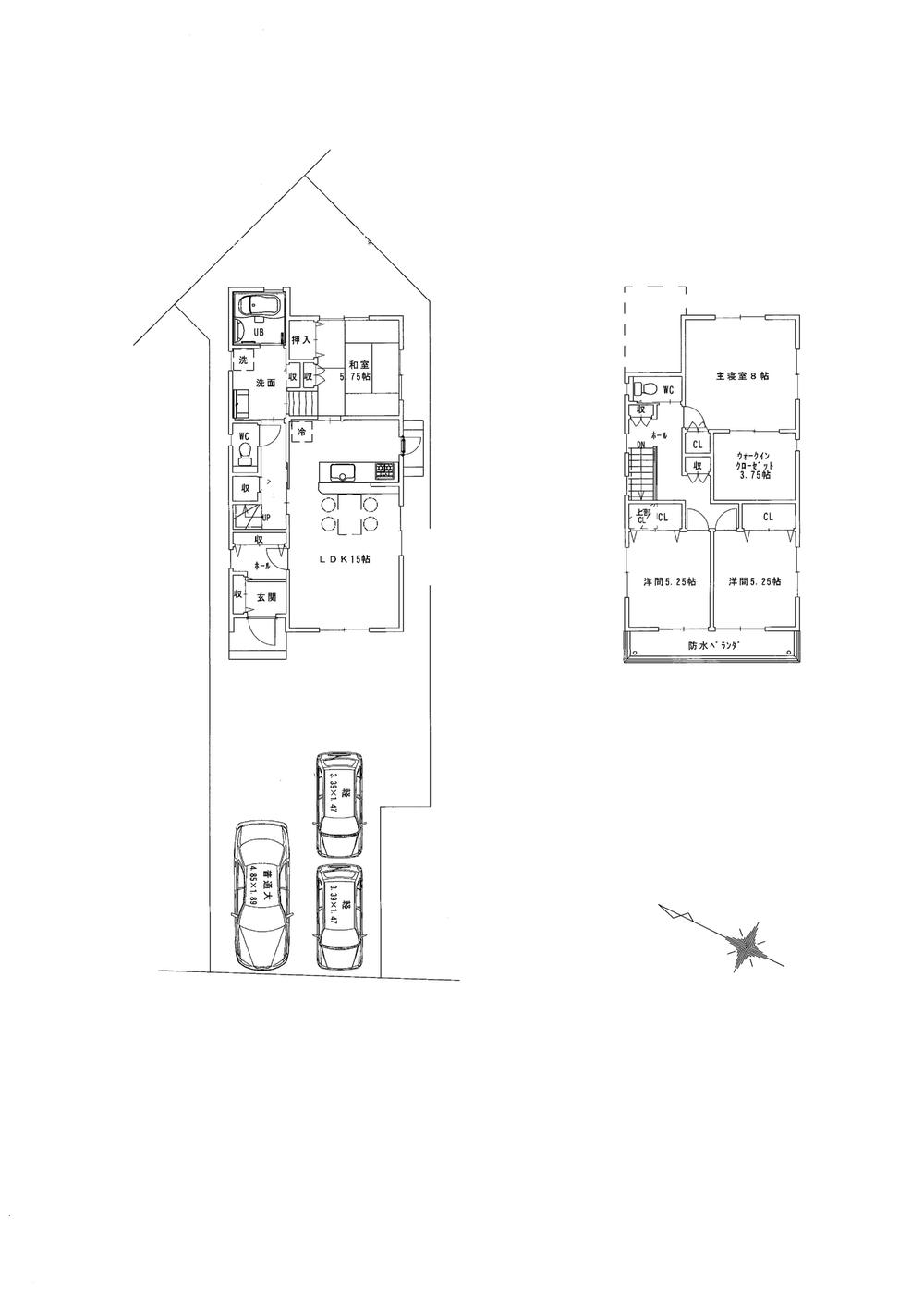 Building plan example (floor plan). Building plan example 4LDK + S, Land price 16,720,000 yen, Land area 162.57 sq m , Building price 22,790,000 yen, Building area 108.48 sq m