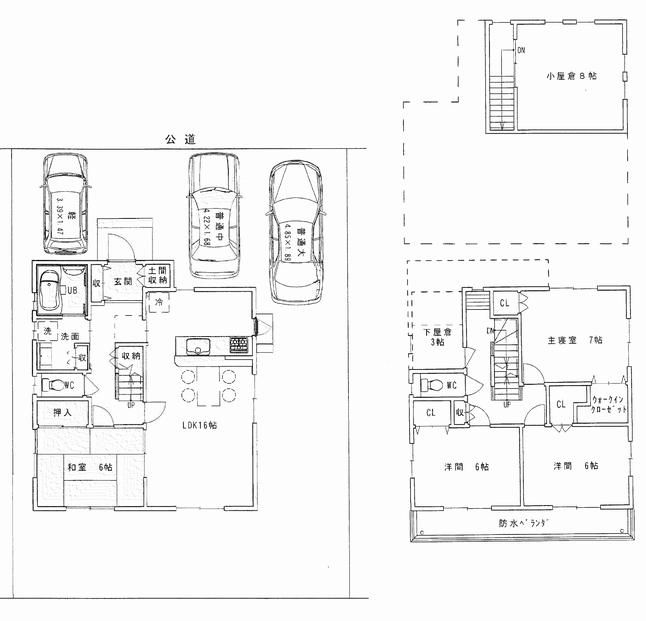 Floor plan. 23,760,000 yen, 4LDK + 2S (storeroom), Land area 167.12 sq m , Building area 105.17 sq m easy-to-use floor plan 8 Pledge of shed storehouse is attractive