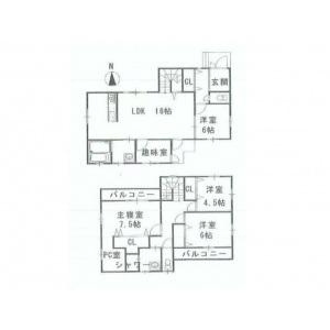 Floor plan. 23.2 million yen, 4LDK, Land area 123.05 sq m , Building area 117.59 sq m