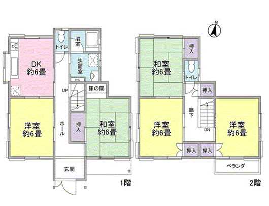 Floor plan. Good floor plan of each room 6 tatami mats or more of usability!