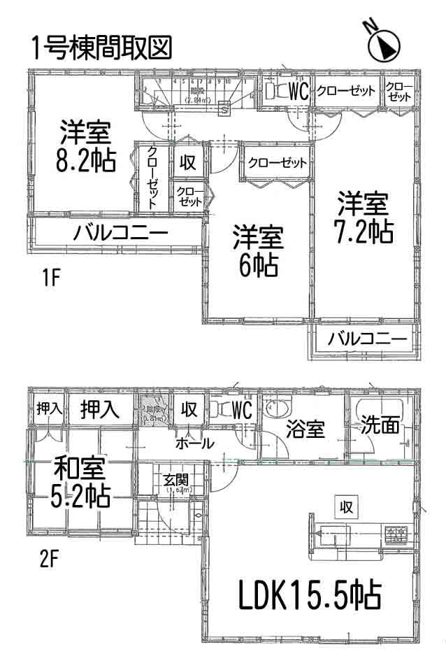 Floor plan. 21.9 million yen, 4LDK, Land area 155.47 sq m , Building area 98.01 sq m