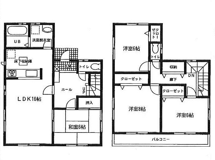Floor plan. (1), Price 27,800,000 yen, 4LDK, Land area 146.81 sq m , Building area 105.99 sq m