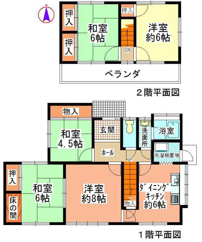 Floor plan. 15.8 million yen, 5DK, Land area 208.21 sq m , Building area 99.27 sq m