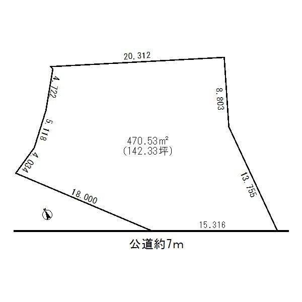 Compartment figure. Land price 29,800,000 yen, Land area 470.53 sq m