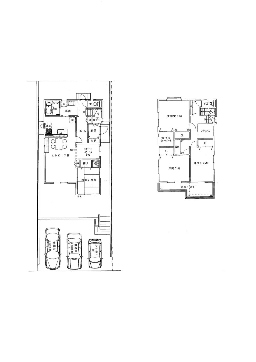 Building plan example (floor plan). Building plan example 4LDK + 2S, Land price 2 million yen, Land area 189.28 sq m , Building price 27,590,000 yen, Building area 128.75 sq m