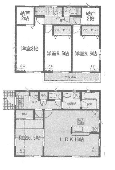 Floor plan. (Building 2), Price 22,900,000 yen, 4LDK+S, Land area 160.34 sq m , Building area 101.65 sq m