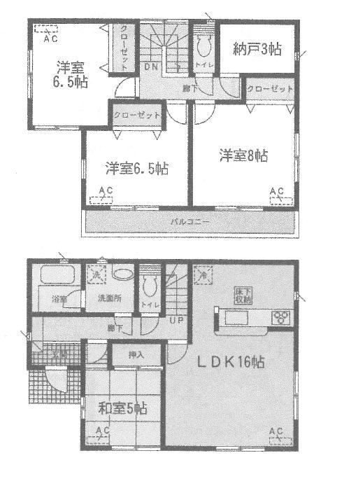 Floor plan. (3 Building), Price 22,900,000 yen, 4LDK+S, Land area 156.74 sq m , Building area 102.87 sq m