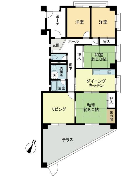Floor plan. 5DK, Price 8.9 million yen, Occupied area 87.77 sq m