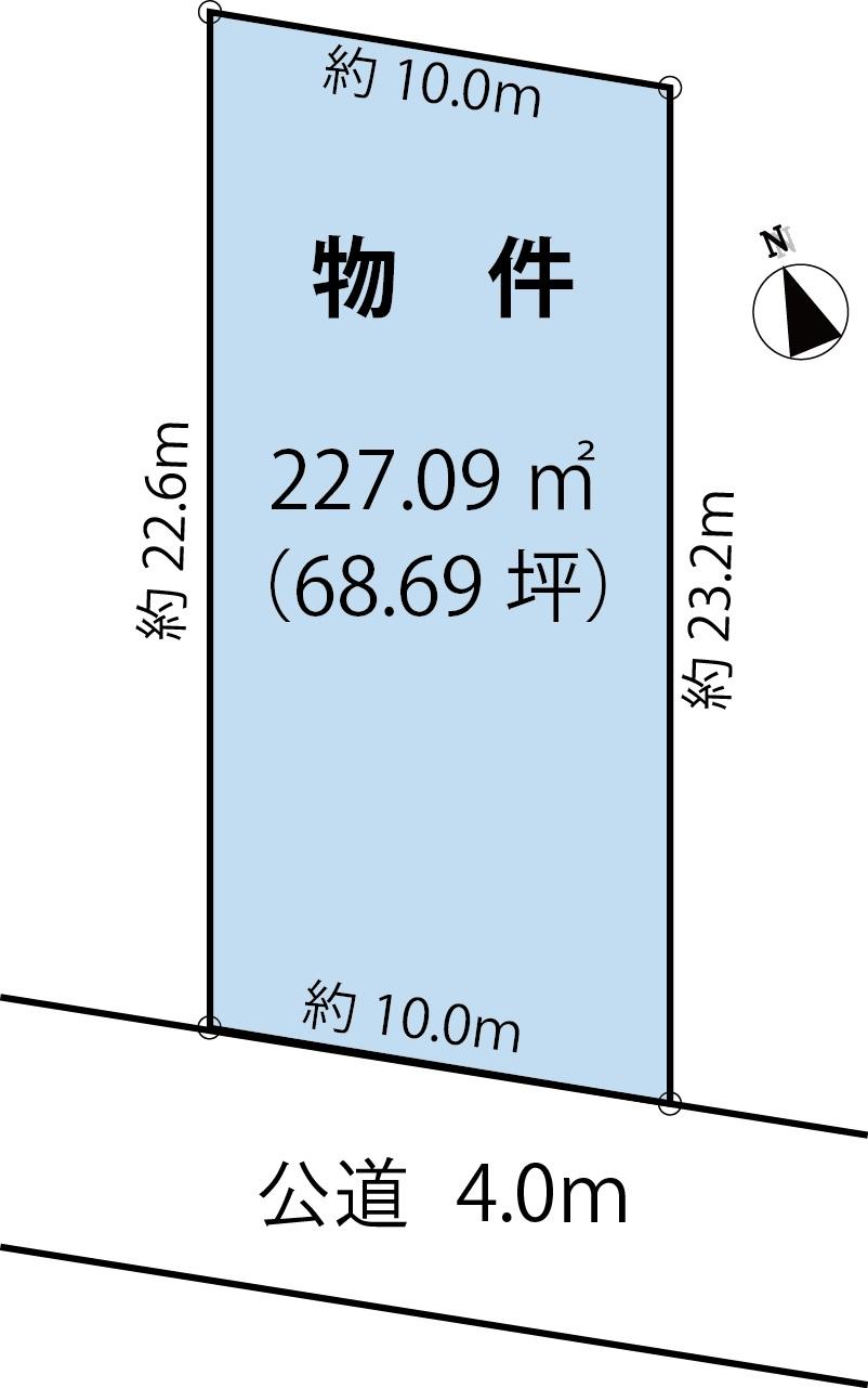 Compartment figure. Land price 12.8 million yen, Land area 227.09 sq m