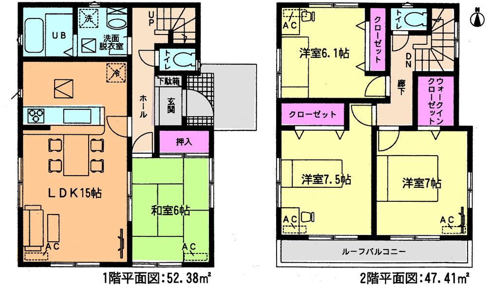 Floor plan. (6 Building), Price 21.3 million yen, 4LDK, Land area 180.52 sq m , Building area 99.79 sq m