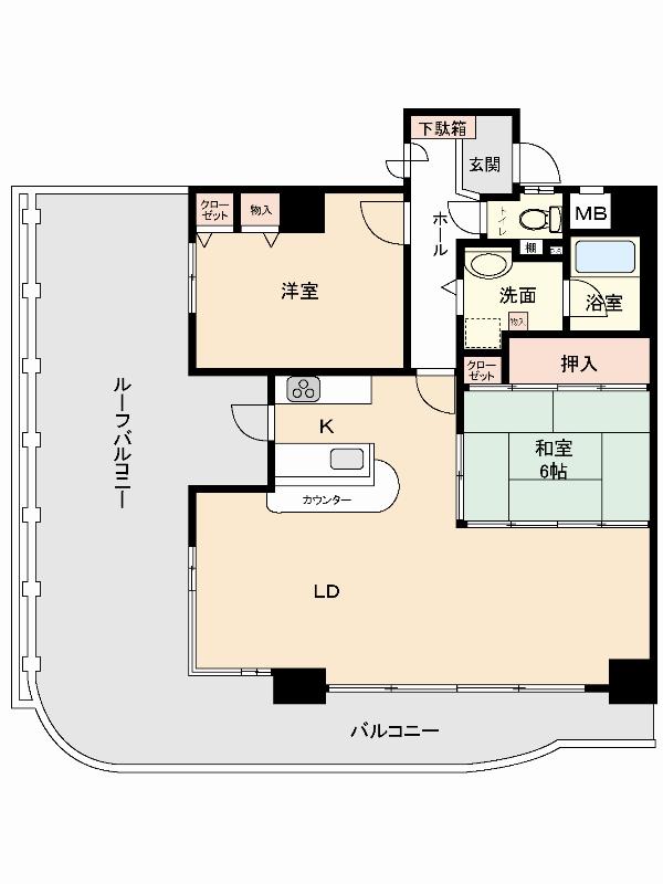 Floor plan. 2LDK, Price 13.8 million yen, Occupied area 79.76 sq m , Balcony area 18.03 sq m