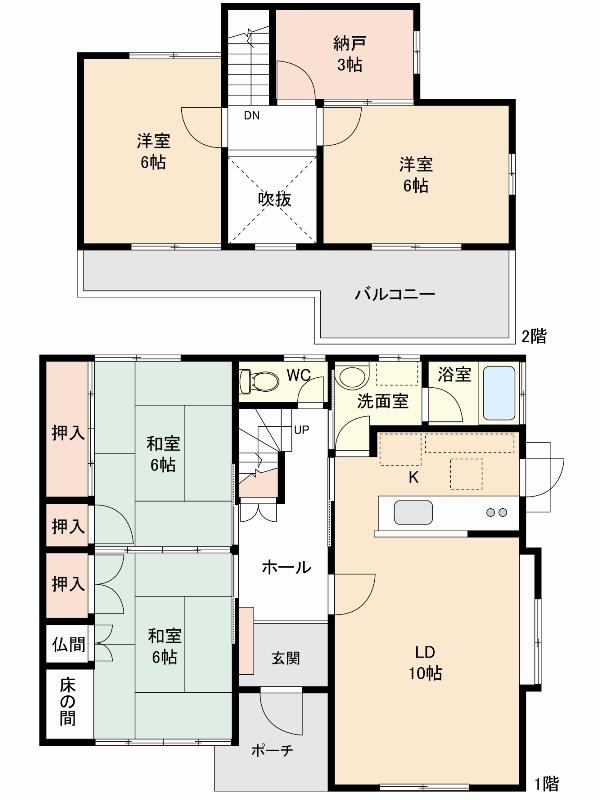 Floor plan. 15.8 million yen, 4LDK + S (storeroom), Land area 198.49 sq m , Building area 96.05 sq m