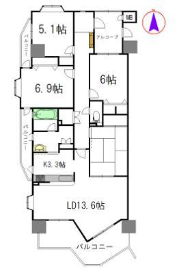 Floor plan. 4LDK, Price 14.3 million yen, Occupied area 92.39 sq m , Balcony area 18.95 sq m