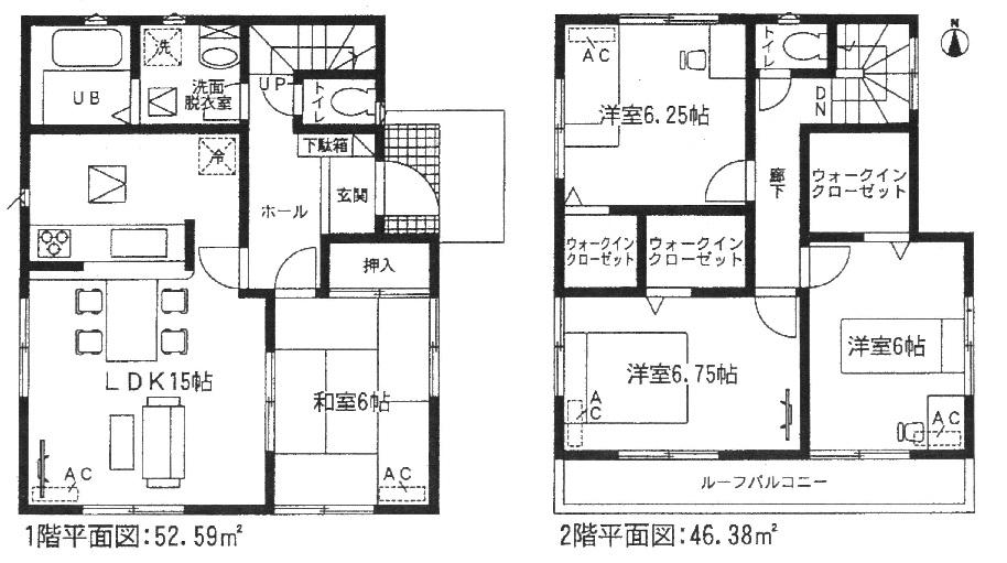 Floor plan. (3 Building), Price 21.3 million yen, 4LDK, Land area 180.02 sq m , Building area 98.97 sq m