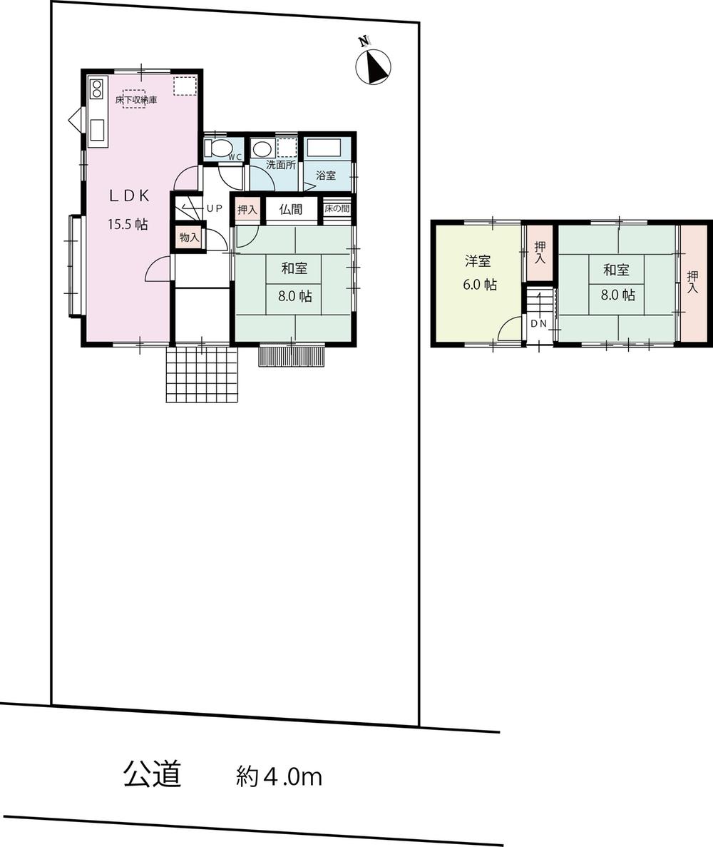 Floor plan. 12.8 million yen, 3LDK, Land area 227.09 sq m , Building area 88.6 sq m