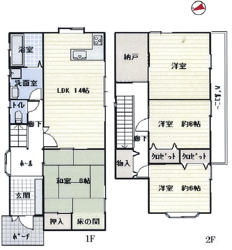 Floor plan. 25 million yen, 4LDK, Land area 211.22 sq m , Building area 109.3 sq m