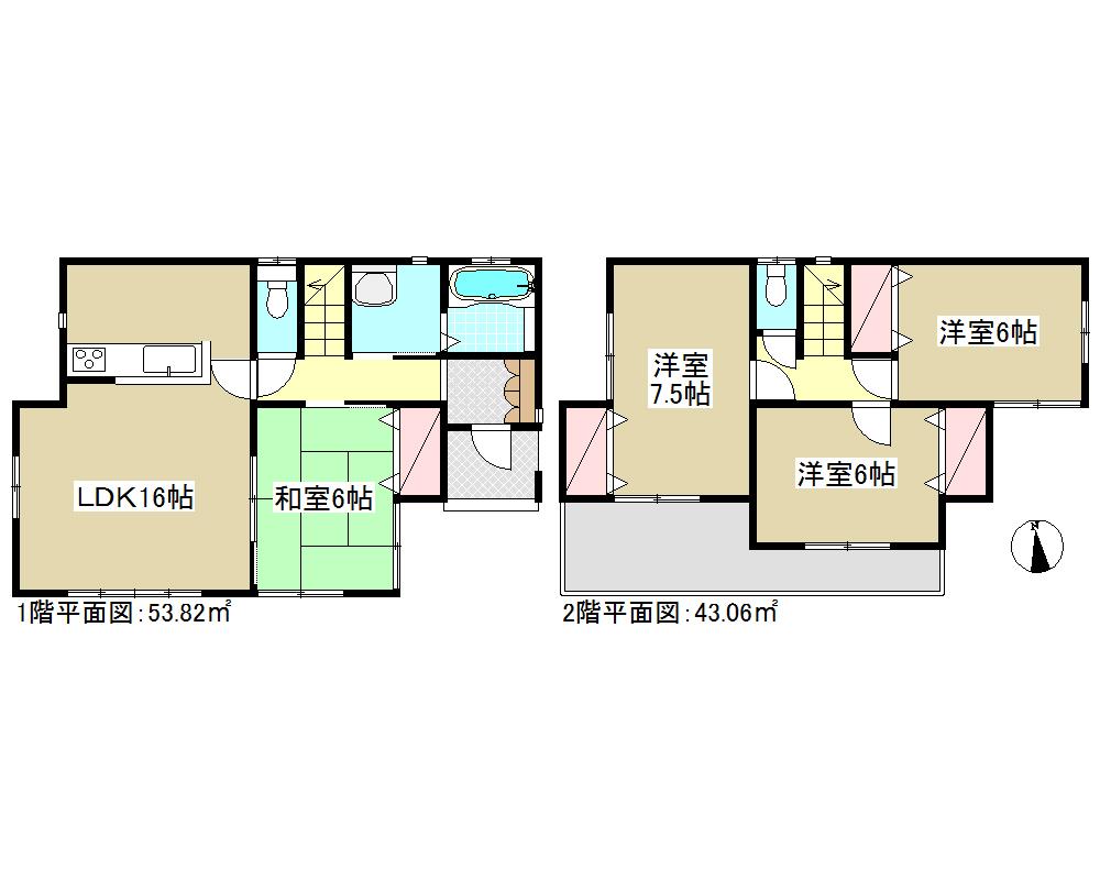 Floor plan. (1 Building), Price 22,400,000 yen, 4LDK, Land area 160.01 sq m , Building area 96.88 sq m